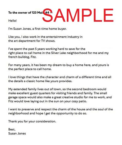 Offer Letter To Buy A House Template