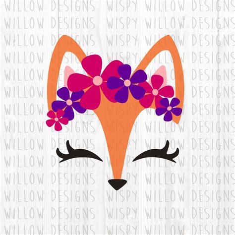 Download Fox Floral Headband SVG DXF PNG eps jpeg pdf Cute Fox ...