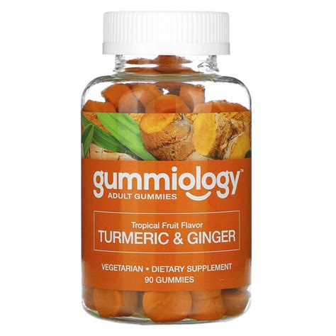 Gummiology Adult Turmeric Ginger Gummies Tropical Fruit Flavors