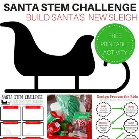 Printable Santa Stem Activity Challenge Build A Sleigh