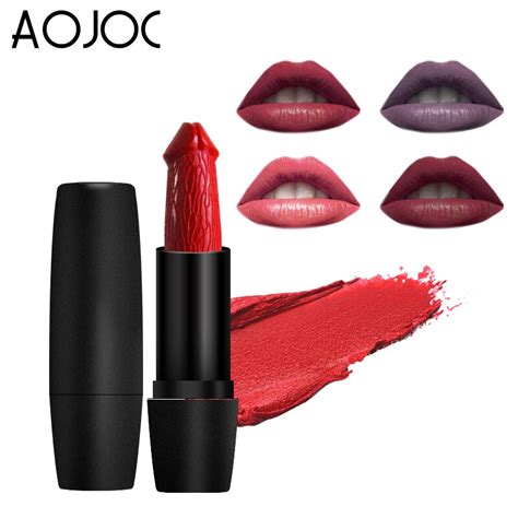 Aojoc Lipstick Gloss Lip Stick Penis Lipstick Matte Waterproof Long Lasting Makeup Cosmetics
