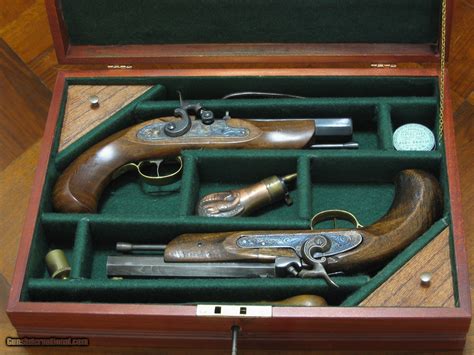 Replication Of An Antique Ca Cal Cased Dueling Pistol Set CVA