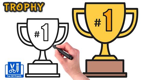 How To Draw A 🏆 Trophy 🏆 Step By Step Drawings Youtube