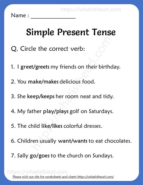 Simple Present Tense Worksheets For Grade Your Home Teacher