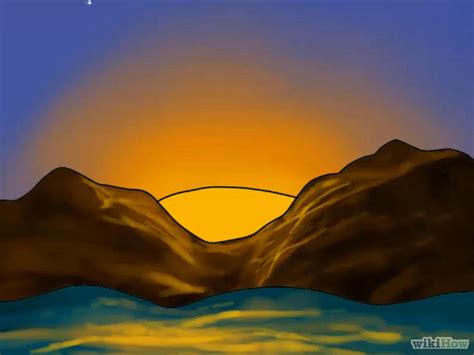Mountain Sunset Drawing At Getdrawings Free Download
