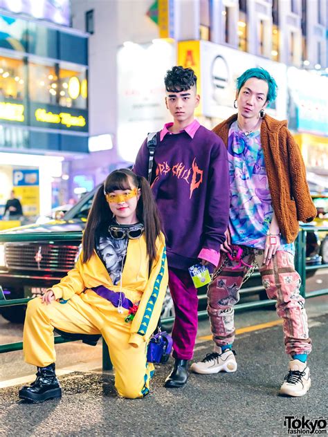 Harajuku Trio In Fun Poses Tokyo Fashion