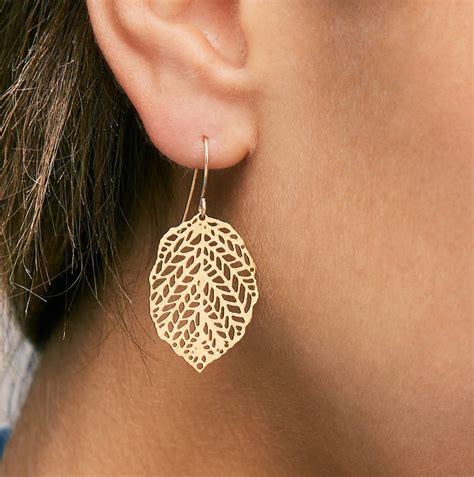 Gold Leaf Earrings By Apache Rose London