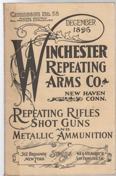 Catalogue No 58 1896 Winchester Repeating Rifles Carbines And