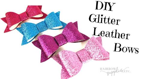 DIY Faux Leather Bow Tutorial How To Make A Glitter Hair Bow DIY Bows
