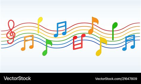 Colorful Music Notes Royalty Free Vector Image