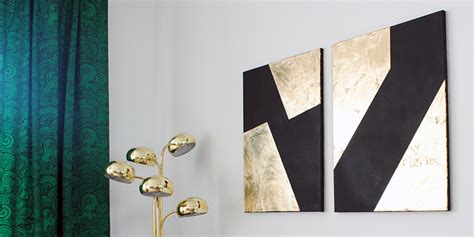 Diy Black And Gold Leaf Art The Gathered Home