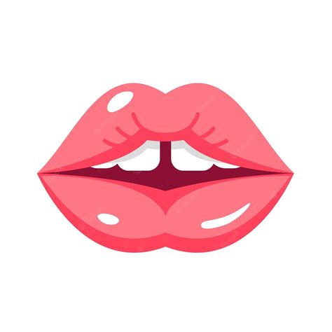 Premium Vector Beautiful Female Lips With Emotions Realistic Human