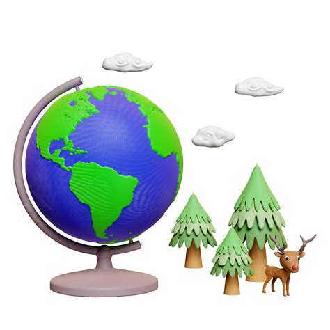 Free 3d Planet Earth Model Globe Rotating On Stand From Plasticine