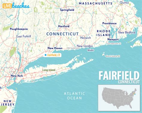 Map Of Fairfield Connecticut Live Beaches