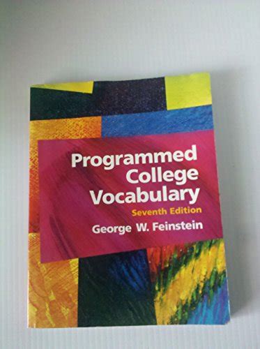 Programmed College Vocabulary Feinstein George 9780131487666 Abebooks
