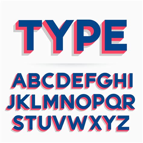 Cube Bold Font Vector Alphabet Letters Typeface Desig