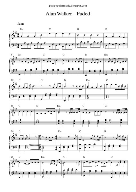 Free faded piano sheet music is provided for you. Faded - Alan Walker | Piano sheet music free, Clarinet sheet music, Piano sheet music