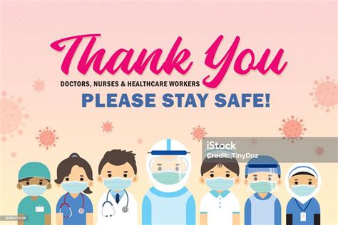 Thank You Covid19 Frontline Doctors Nurses Healthcare Workers Stock