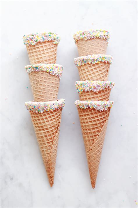 Sprinkle Dipped Ice Cream Cones