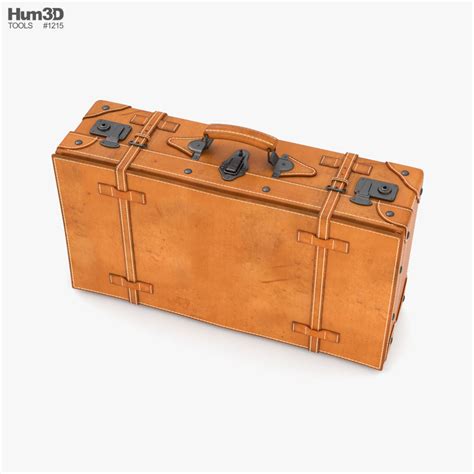 Vintage Leather Suitcase 3d Model Clothes On Hum3d