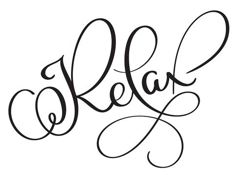 Relax Vector Vintage Word Text Calligraphy Lettering