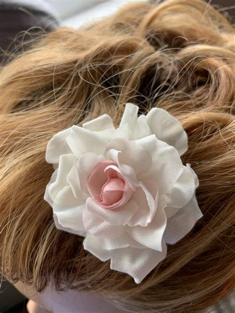 Silk Flower Hair Clip Fabric Flower Wedding Accessory Hair Etsy