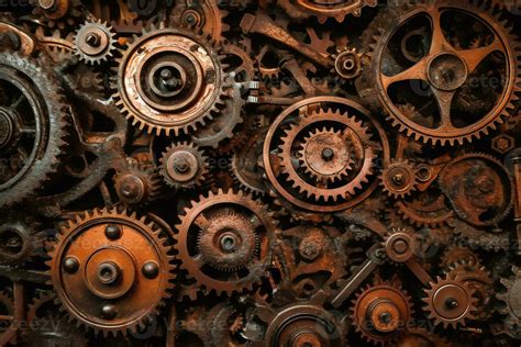 Steampunk Cogs Gears Rust Background Wallpaper 23378064 Stock Photo At