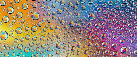 Download Wallpaper 2560x1080 Drops Rainbow Gradient