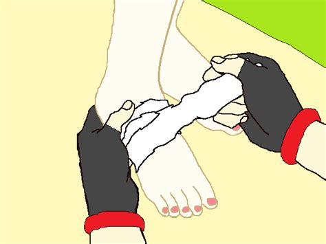 Ash Bandaging Serenas Feet By Chipmunkraccoonoz On Deviantart