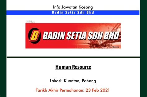 Contact form aksesori setia sdn bhd. Info Jawatan Kosong Terkini - Badin Setia Sdn Bhd ...
