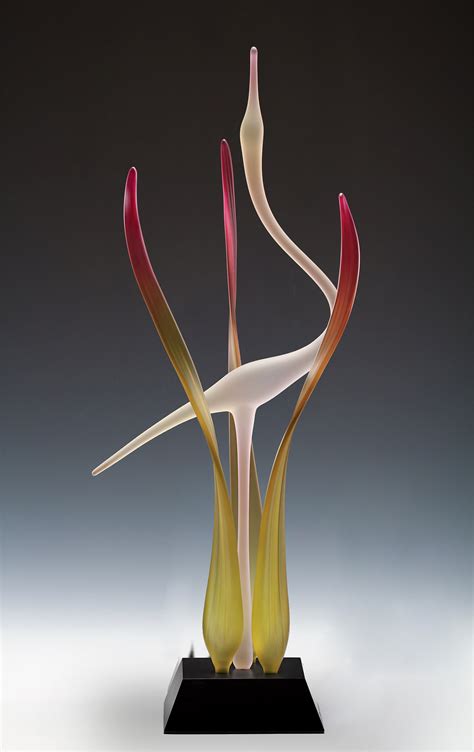 Lone Crane Blush By Warner Whitfield And Beatriz Kelemen Art Glass Sculpture Artful Home