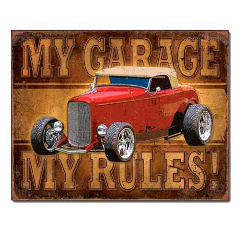 My Garage My Rules Brown Tin Sign Mainly Nostalgic Retro Tin