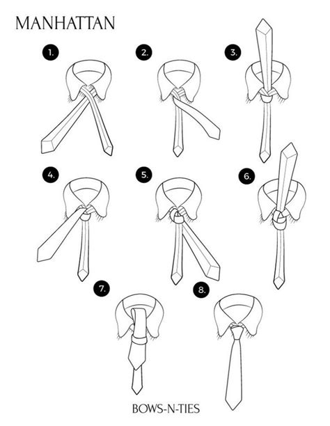 Learn how to tie a half windsor knot. Manhattan Instructions - Aka the reverse half Windsor ...