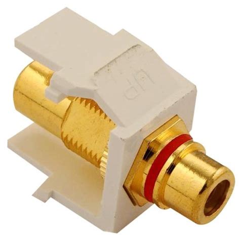 Leviton 40830 Bwr Rca Feedthrough Quickport Connector Gold Plated Red