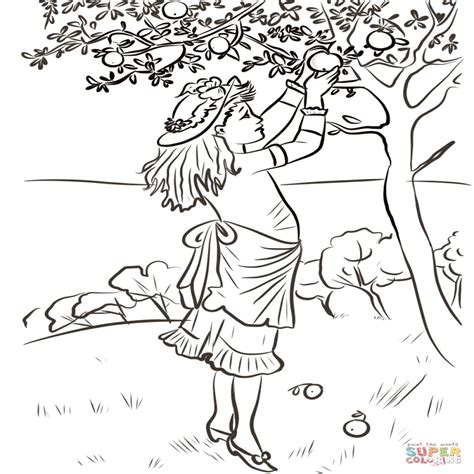 Apple Picking Coloring Pages At Free Printable