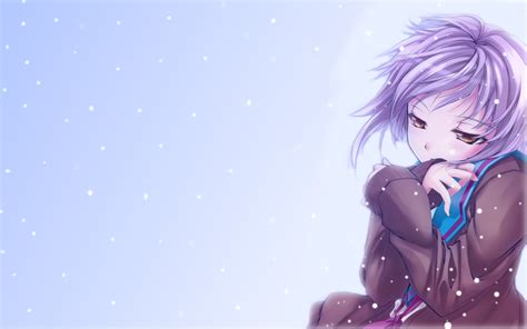 Fondos De Pantalla Ilustración Anime Nieve Frío Nagato Yuki
