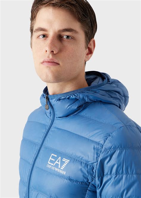 Packable Hooded Core Identity Puffer Jacket Emporio Armani Man