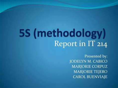 Ppt 5s Methodology Powerpoint Presentation Free Download Id