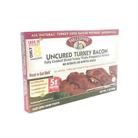 (13 lb) whole turkey (uncooked). Wellshire Farms Fully Cooked Uncured Turkey Bacon (3 oz ...