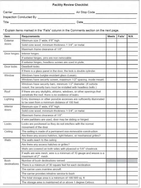 4 Facility Maintenance Checklist Templates Excel Xlts