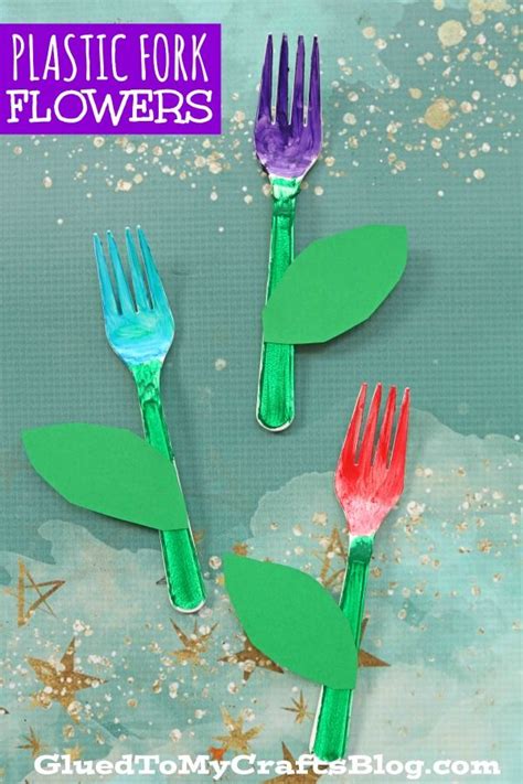 Upcycled Plastic Fork Spring Flowers Kid Craft Idea In 2020 Crafts