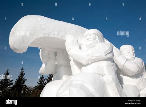 Snow Sculptures At The 2009 Festival Du Voyageur Winter Festival In St