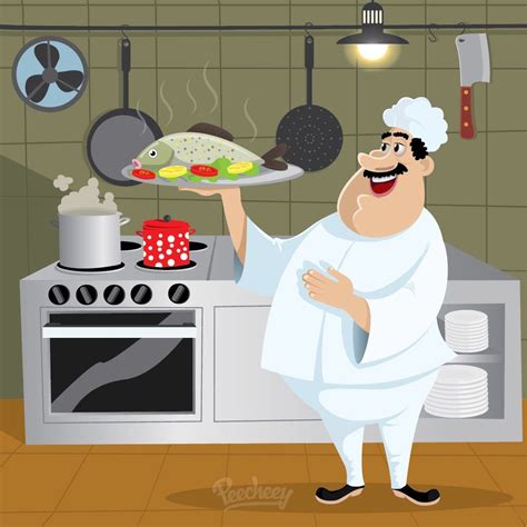 Chef Cartoon Character Kitchen Vector Download