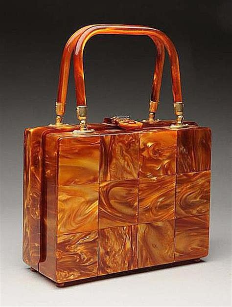 Womens Purses Unmarked Lucite Handbag Late 1950s Fashion Inspire