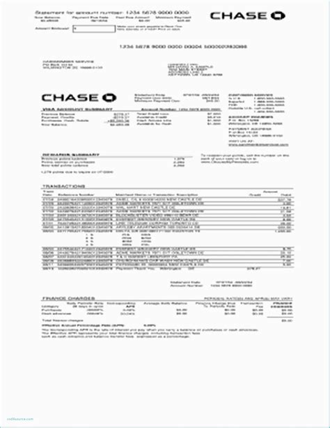 Bank Statement Chase Template Printable Word Searches