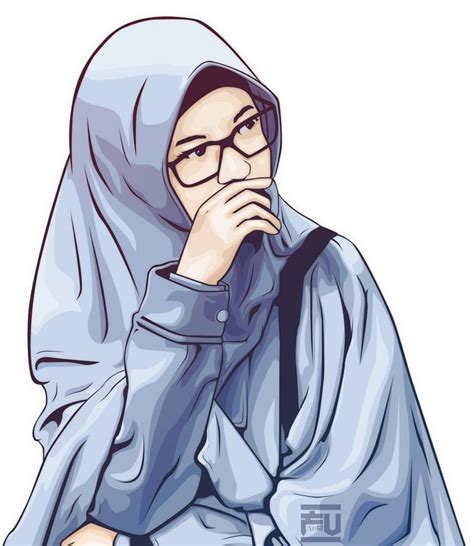 Gambar Anime Kartun Hijab Commission Untuk Siti Makasih Udah Mau