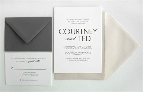 Simple Wedding Invitations Modern Wedding By Confettigrey On Etsy