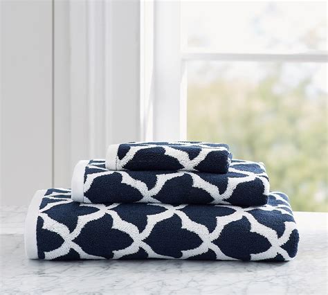 Do you assume navy blue bath towels looks great? Marlo Organic Jacquard Towels | Cotton bath towels, Grey ...