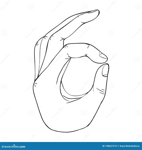 Hand Gesture With Transparent Ok Sign Stock Vector Illustration Of