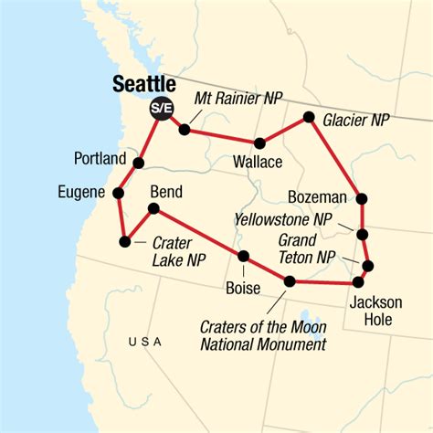 Itinerary National Parks Of The Northwest Us In United States North